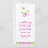 Quinceanera Invitations Butterfly Lace PG2 Kaart (Achterkant)