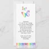 Quinceanera Invitations Butterfly Lace Rainbow Kaart (Achterkant)