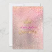 Quinceanera Iridescent Confetti+Princess Crown Kaart (Voorkant)