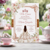 Quinceanera Ivory Cooper Bloemen Verjaardagskroon Kaart