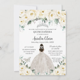 Quinceañera Ivory White Floral Kaart