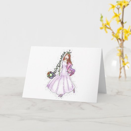 Quinceanera Kaart (Gele Bloem)