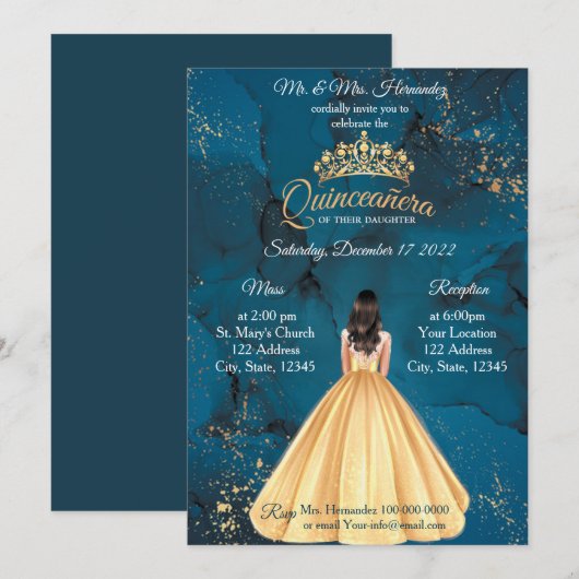 QUINCEANERA KAART (Voorkant / Achterkant)