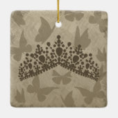 Quinceanera Keepomwille Gift, Red Butterflies Foto Keramisch Ornament (Achterkant)