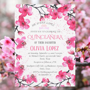 Quinceañera Kersenbloesem Bloemen 15e verjaardag Kaart