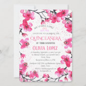 Quinceañera Kersenbloesem Bloemen 15e verjaardag Kaart (Voorkant)