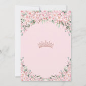 Quinceañera Kersenbloesem Roos Gold Dama Aanvraag Kaart (Achterkant)