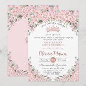 Quinceañera Kersenbloesem Roos Gold Dama Aanvraag Kaart (Voorkant / Achterkant)