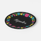 QUINCEAÑERA KLEURRIJKE BLOEM PAPIEREN BORDJE (Gekanteld)