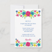 Quinceañera kleurrijke bloemen menu (Voorkant)