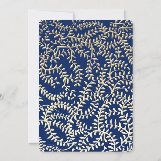 Quinceanera Koninklijk Blauw en Goud Prinses Monog Kaart (Achterkant)