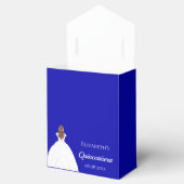 Quinceanera koninklijk blauw wit jurk party bedankdoosjes (Geopend)