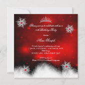 Quinceanera Koninklijk Rode Sneeuwvlok 15e Verjaar Kaart (Achterkant)