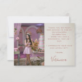 Quinceañera kweepeer jurk foto dank je kaart (Achterkant)