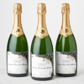 Quinceañera Label Champagnefles Zwart & Goud Sparkling Wijnetiket (Flessen)