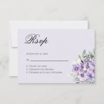 Quinceanera Lavendel bloemend antwoord RSVP kaart