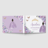 QUINCEAÑERA Lavendel Lila Paarse Rozen Bruin Meisj Gastenboek (Volledig)