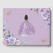 QUINCEAÑERA Lavendel Lila Paarse Rozen Bruin Meisj Gastenboek (Achterkant)