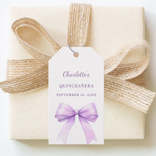 Quinceanera lavendel lint DIY handgeschreven Cadeaulabel