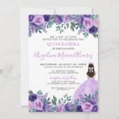 Quinceanera Lavendel Paarse Foto Bloemen Kaart (Voorkant)
