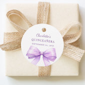 Quinceanera lavender bow DIY write by hand Bedankjes Labels