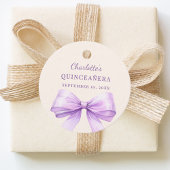 Quinceanera lavender bow ivory DIY write by hand Bedankjes Labels