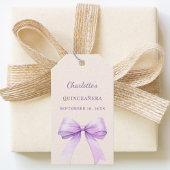 Quinceanera lavender bow ivory DIY write by hand Cadeaulabel