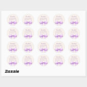 Quinceanera lavender bow ivory ronde sticker (Vel)