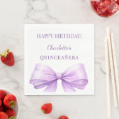 Quinceanera lavender bow luncheon servet (Insitu)