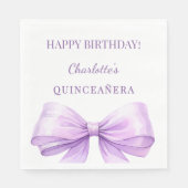 Quinceanera lavender bow luncheon servet (Voorkant)