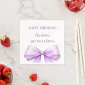 Quinceanera lavender bow servet (Insitu)