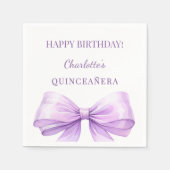 Quinceanera lavender bow servet (Voorkant)