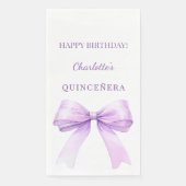 Quinceanera lavender bow white servet (Voorkant)
