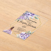 Quinceanera Lavender floral Acryl Uitnodigingen (Laagn)