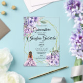 Quinceanera Lavender floral Acryl Uitnodigingen (Insitu (Huwelijk))