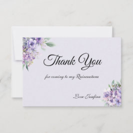 Quinceanera Lavender floral Thank You Card Bedankkaart