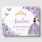 QUINCEAÑERA Lavender Lila Paars Floral Princess Gastenboek (Voorkant)