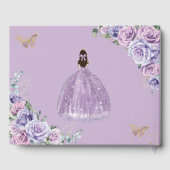 QUINCEAÑERA Lavender Lila Paars Floral Princess Gastenboek (Achterkant)