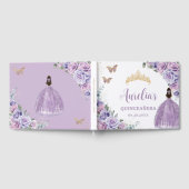 QUINCEAÑERA Lavender Lila Paars Floral Princess Gastenboek (Volledig)