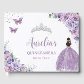 QUINCEAÑERA Lavender Lila Paars Floral Princess Gastenboek (Voorkant)