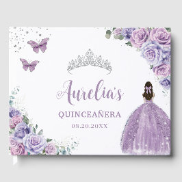 QUINCEAÑERA Lavender Lila Paars Floral Princess Gastenboek