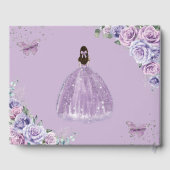QUINCEAÑERA Lavender Lila Paars Floral Princess Gastenboek (Achterkant)