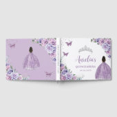 QUINCEAÑERA Lavender Paars Floral Brown Princess Gastenboek (Volledig)