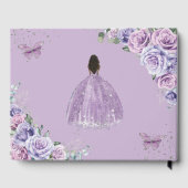 QUINCEAÑERA Lavender Paars Floral Brown Princess Gastenboek (Achterkant)