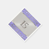Quinceanera Lavender Paarse Silver Filigree Swirls Servetten (Hoek)