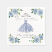 Quinceanera Licht Blauw Gown Bloemen Servet (Voorkant)