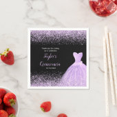 Quinceanera Licht Paarse Faux Glitter Servet (Insitu)
