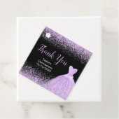 Quinceanera Licht Paarse Jurk Faux Glitter Bedankjes Labels (In situ)