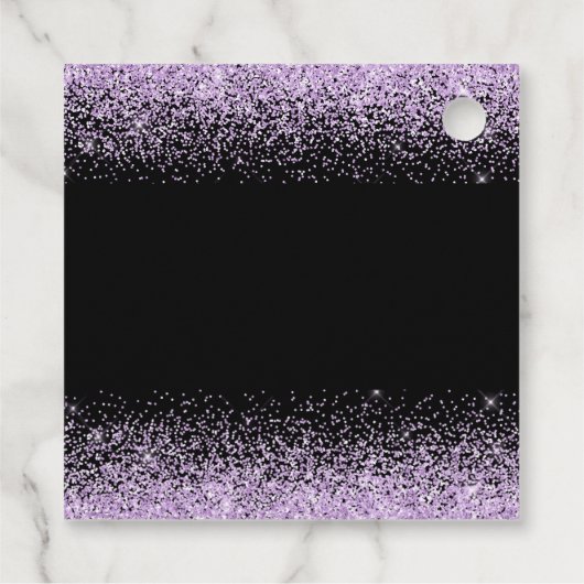 Quinceanera Licht Paarse Jurk Faux Glitter Bedankjes Labels (Achterkant)