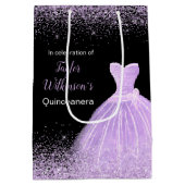 Quinceanera Licht Paarse Jurk Faux Glitter Medium Cadeauzakje (Achterkant)